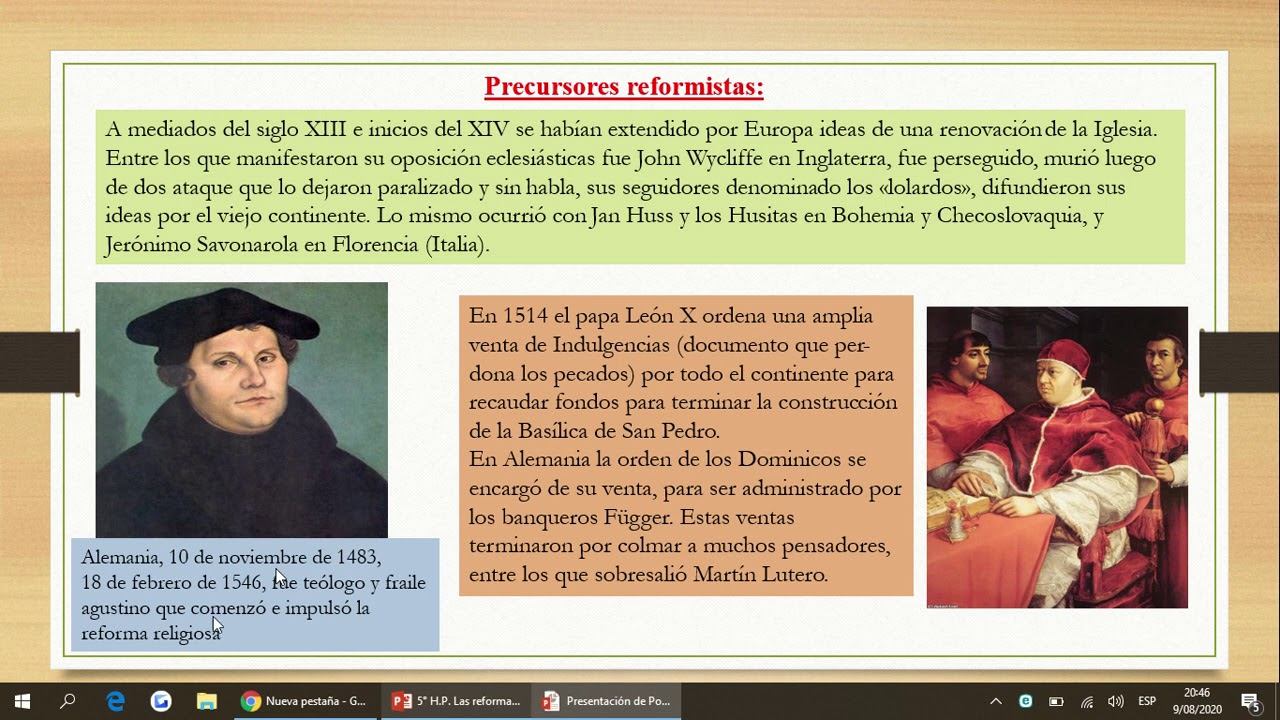 5° H P Las reformas religiosas y a contrarreforma