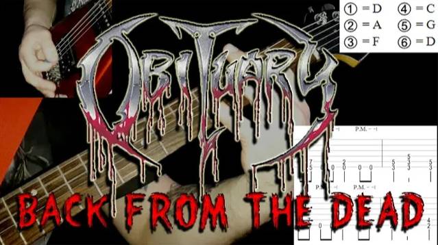 Obituary - Back from the Dead (guitar cover playthrough tabs)