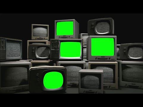Old TV turning on Green Screen Stock Footage HD | Chroma Key Effects