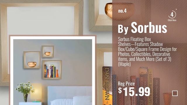 Top 10 Cube Floating Shelves [2018 ]: Greenco Decorative 4 Cube Intersecting Wall Mounted Floating