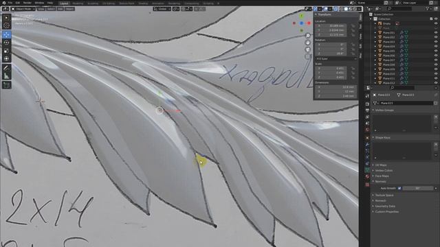 моделирование листьев часть 4