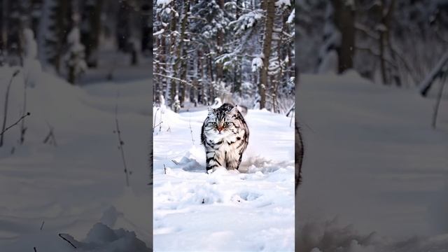 Snow cat #siberiancat