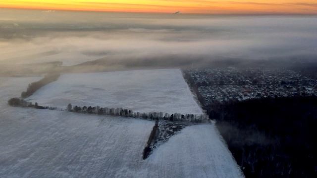 Зимний Екатеринбург дремлет под одеялом из облаков. Полёты на паралёте "Ультра 3".mp4