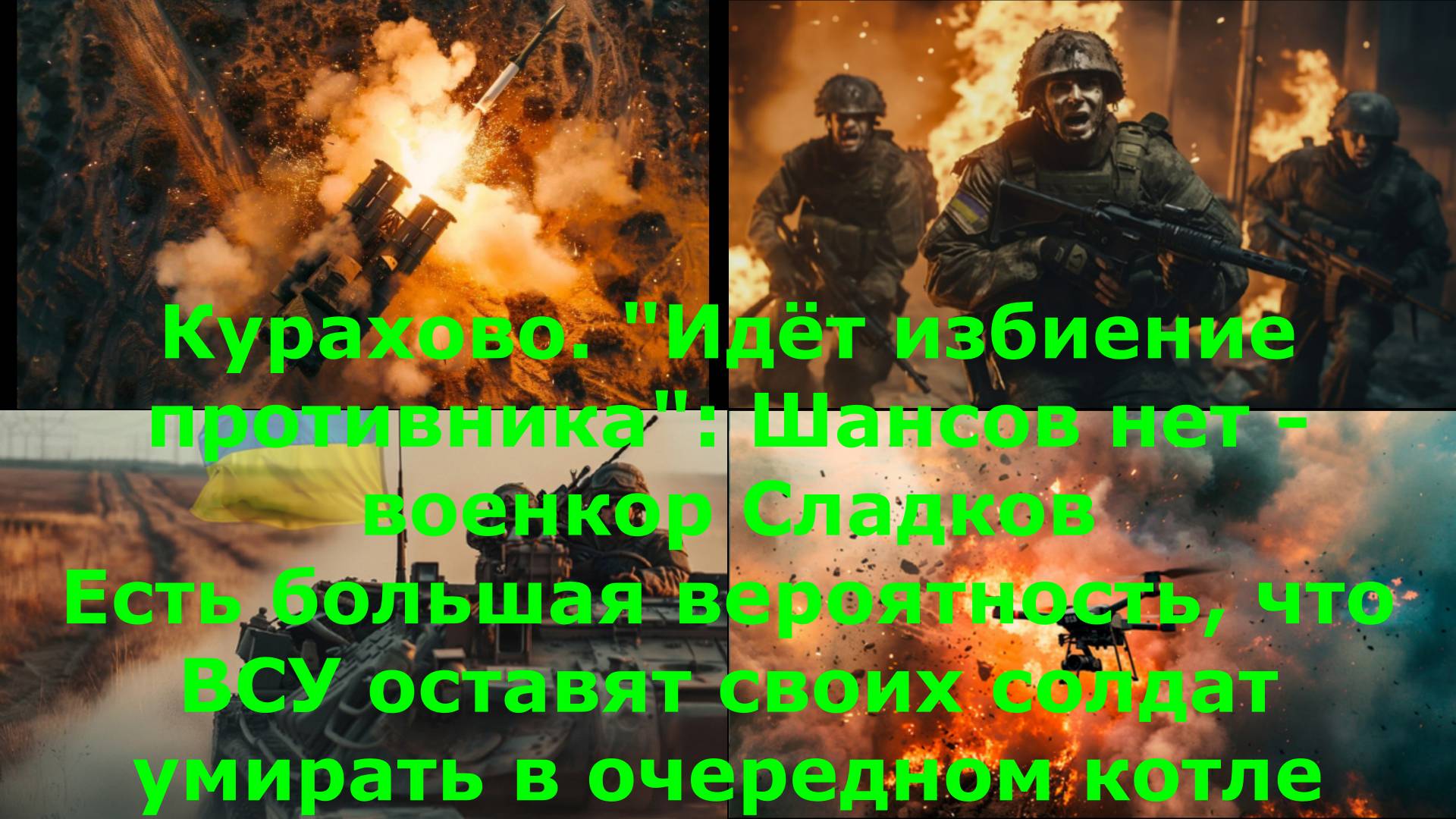 Курахово. "Идёт избиение противника": Шансов нет - военкор Сладков
Есть большая вероятность, что ВСУ