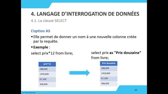 TP BD : Langage SQL - Langage d'Interrogation de Données