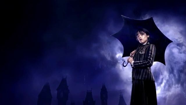 Вендси под Зонтиком | Wednesday Addams | Umbrella | Rain | Horror Movies - Live Wallpaper