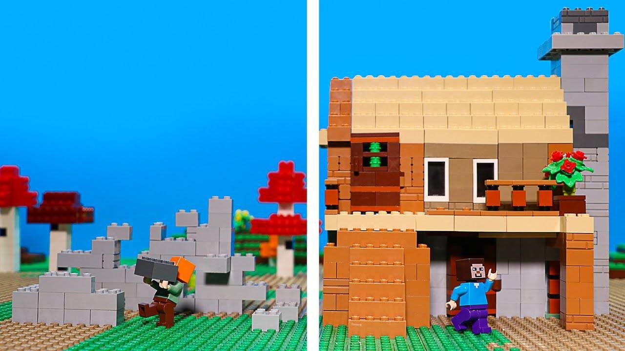 Построй ДОМ в ТВОРЧЕСКОМ режиме - Стив управляет Алексом LEGO