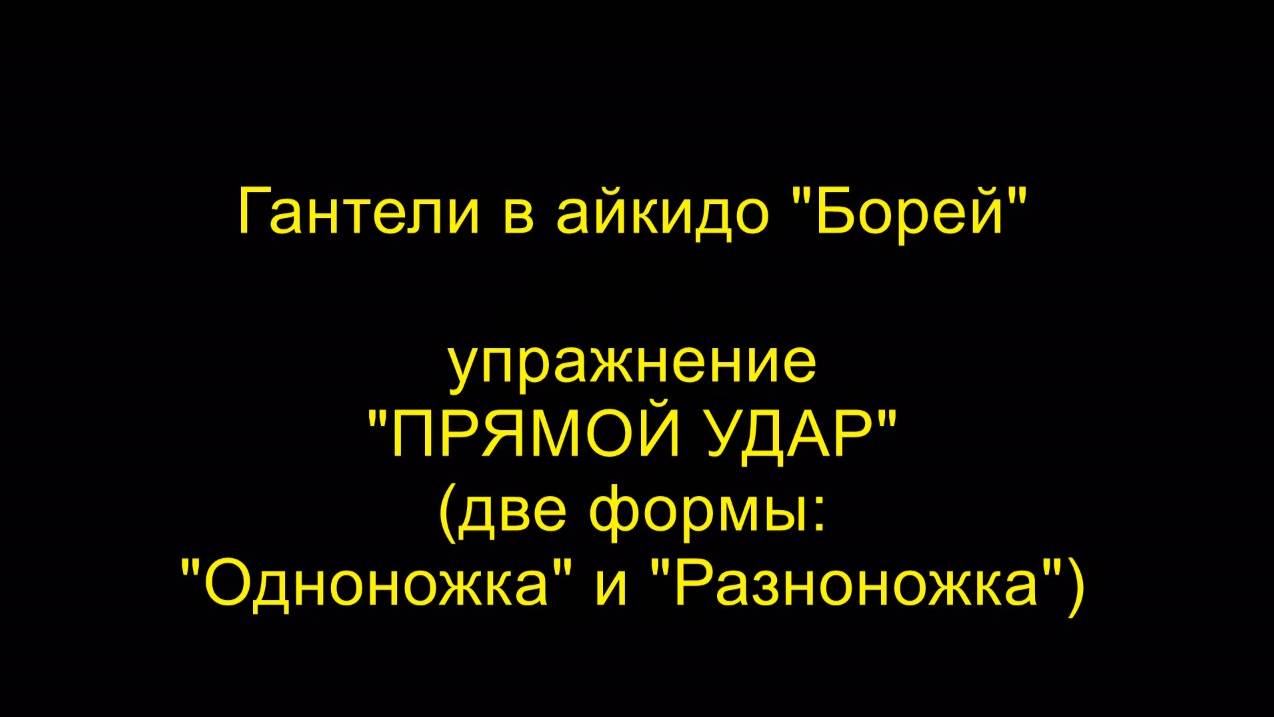 Упражнение "ПРЯМОЙ УДАР" (две формы: "Одноножка" и "Разноножка"), гантели в айкидо "Борей"