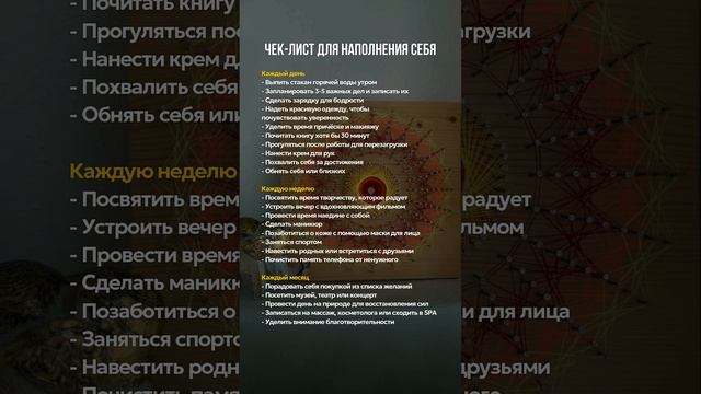Чек-лист для наполнения себя
