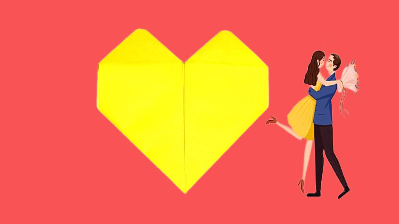 Сердце из бумаги Оригами сердечко