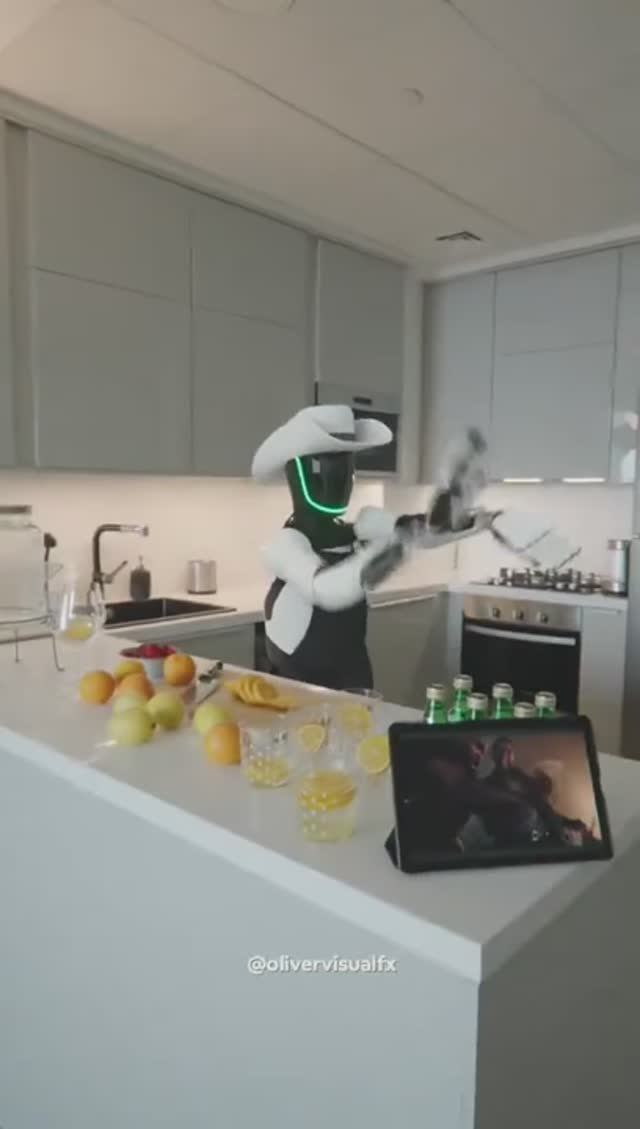 Роботы Tesla на кухне 😂