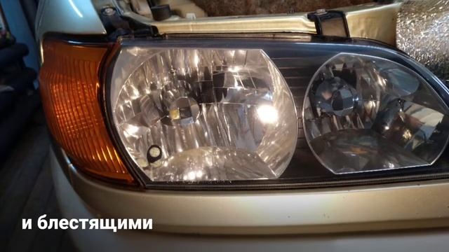Город Братск. DENAUTO BRATSK. Полировка фар автомобиля Тойота Ипсум с нанесением защитного покрытия.