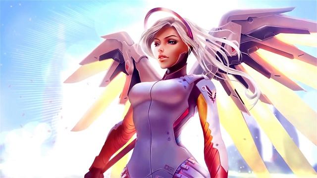 Красотка Ангел в Лучах Солнца| Mercy Overwatch Light Rays - Живые Обои