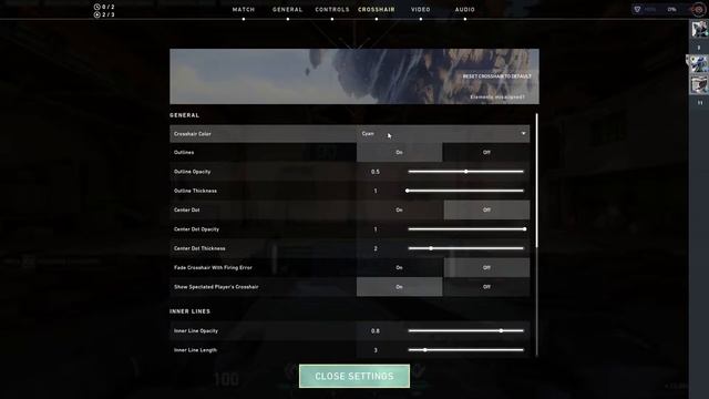 Ecl9psed_ Valorant crosshair settings