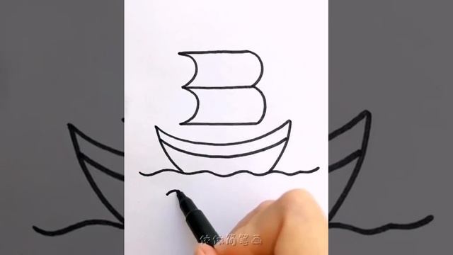 Учимся рисовать кораблик. Подпишись !