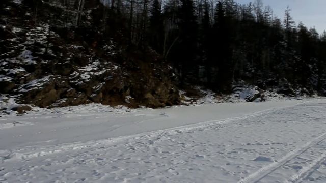 тайга, скала три брата, на ниве еду по льду #нива #автотуризм #покатушки