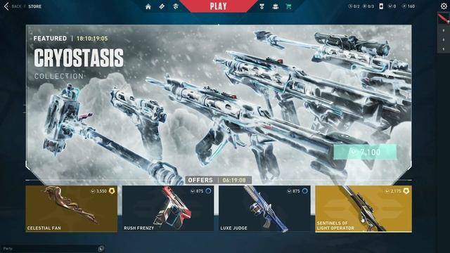 Daily valorant store - I got Celestial Fan & Sentinels of Light Operator (Day256)