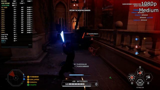 Star Wars: Battlefront II | RX 570 + Ryzen 5 1600 | Ultra - High - Medium - Low | 1080p