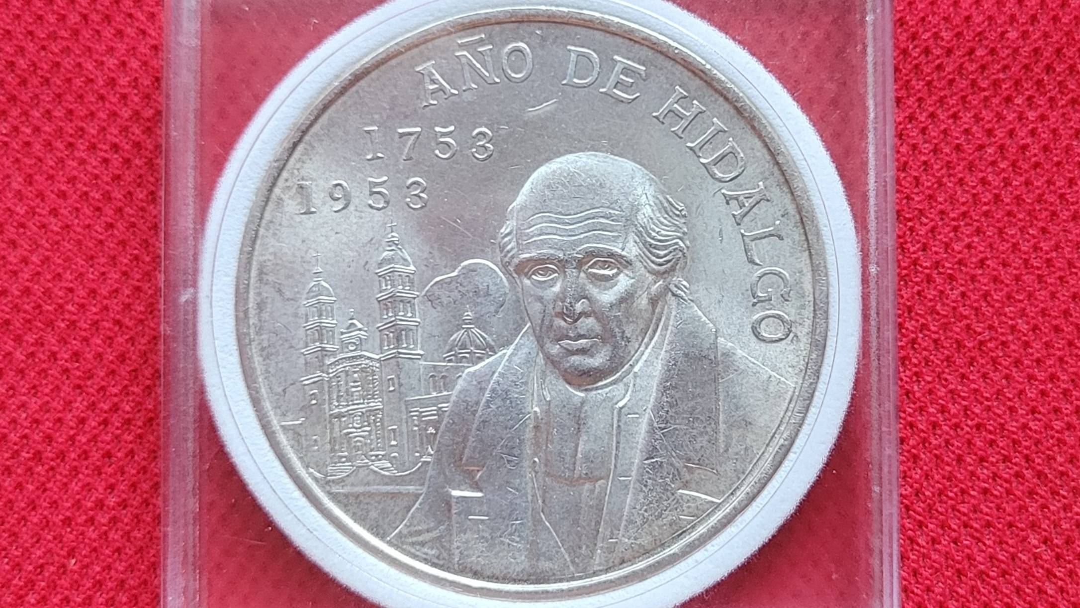 MEXICO 5 SILVER PESOS 1953 - 200 лет со дня рождения Мигеля Идальго-и-Костилья