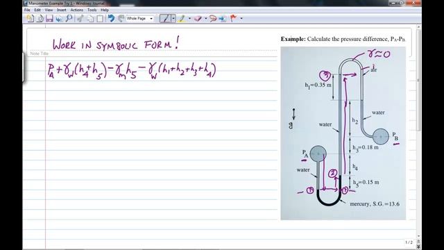 Solved Exam Problem: Complex Manometer