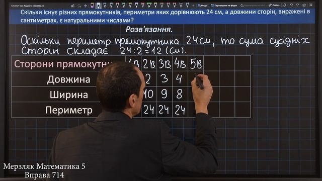 Мерзляк Вправа 714. Математика 5 клас