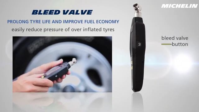 Michelin Programmable Digital Tyre Pressure Gauge with Bleed Valve - 12295