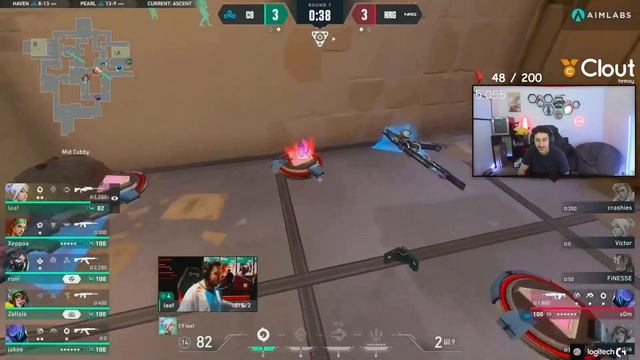 Subroza reacts to C9 leaf going berserk on NRG with jett ult ( 4 k )