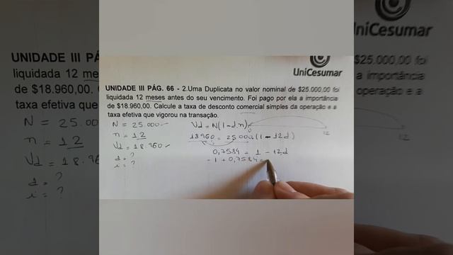 EXERCÍCIO 2   UNIDADE III PG  66