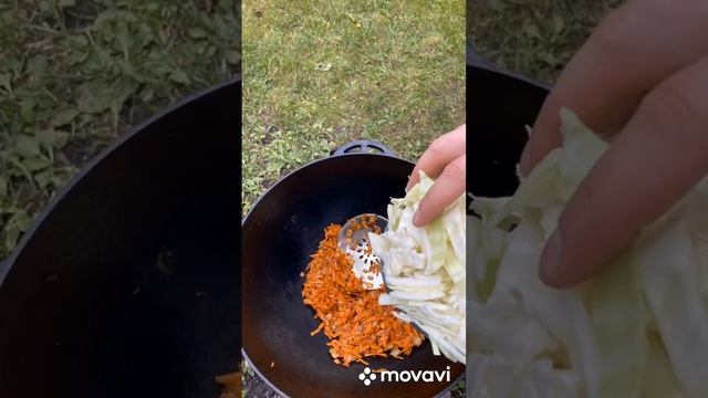 Капуста тушеная в казане