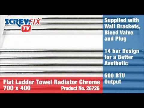 Screwfix Flat Ladder Towel Radiator Chrome 700 x 400mm