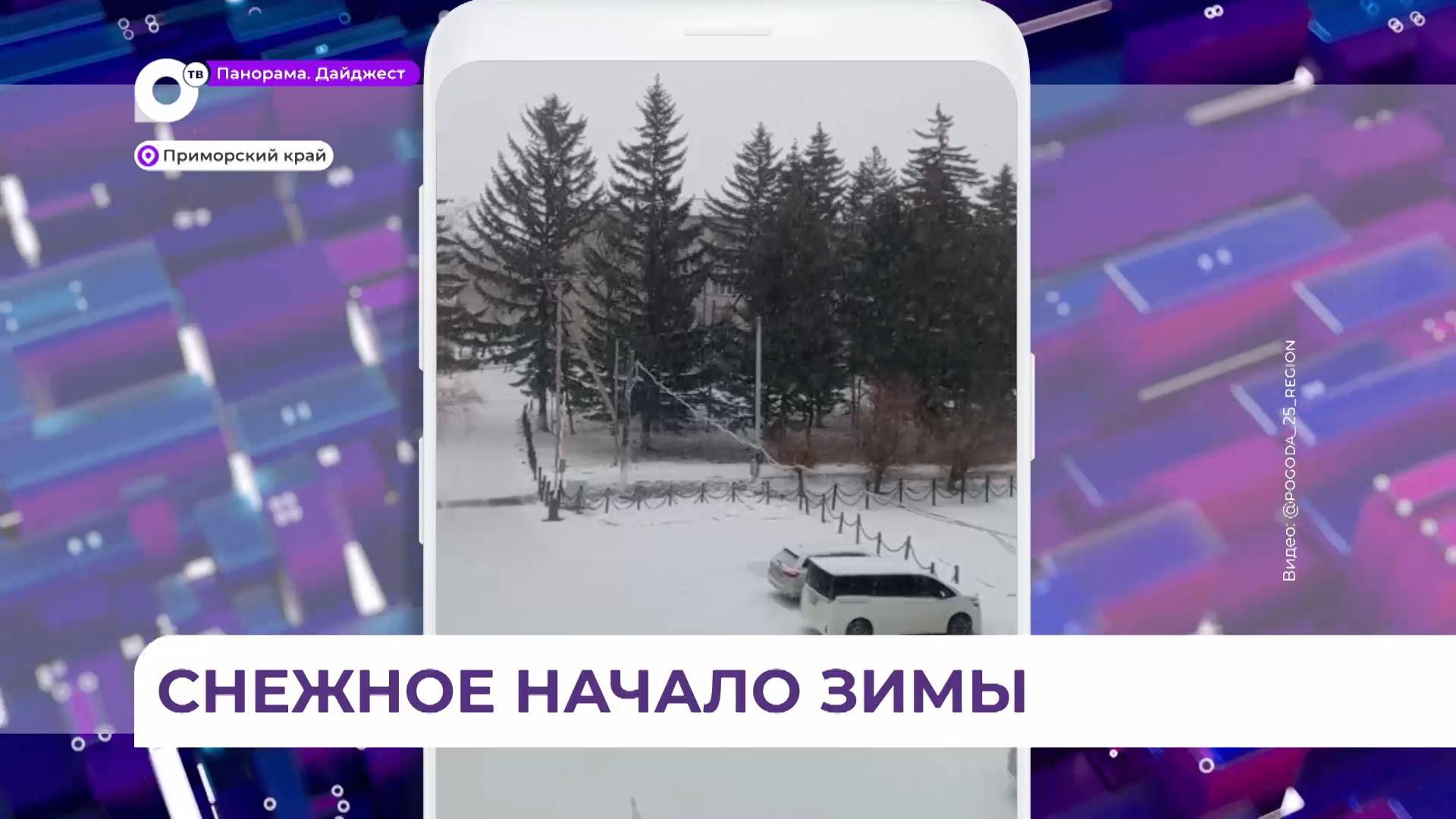 Первый рабочий день зимы выдался снежным для жителей Приморья