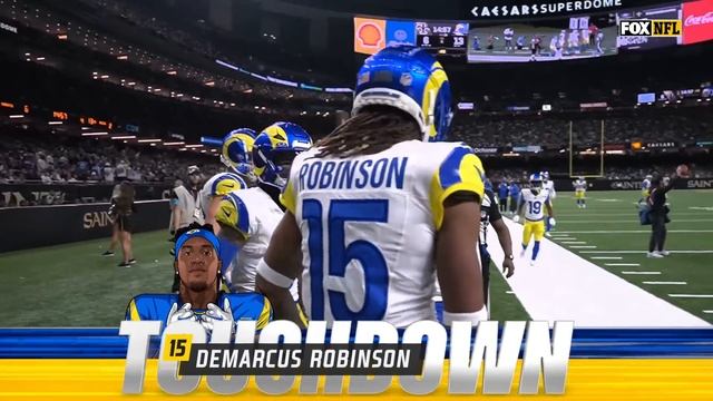 Demarcus Robinson's seventh TD catch of 2024 boosts Rams' lead vs. Saints