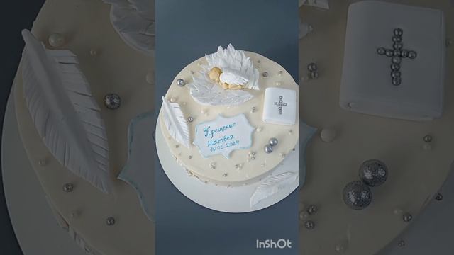 Тортик на крещение 💓Молочная девочка, коржи на сгущенном молоке, крем взбитые сливки😋