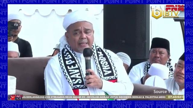 Reuni Akbar 212 Habib Rizieq Shihab ajak dukung sekaligus desak Prabowo adili Mulyono dan Fufufafa