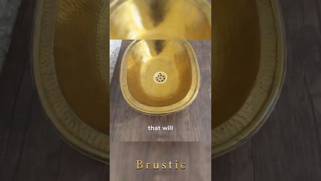 Handcrafted Unlacquered Brass Oval Sink by Brustic Design