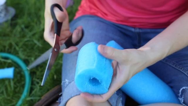 Pool Noodle Slip And Slide Sprayer!