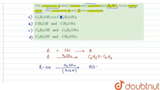 Anorganiccompound ul(A) reactwith sodiumto formanothercompoundul(B) . The compoundul(A) whenhea...