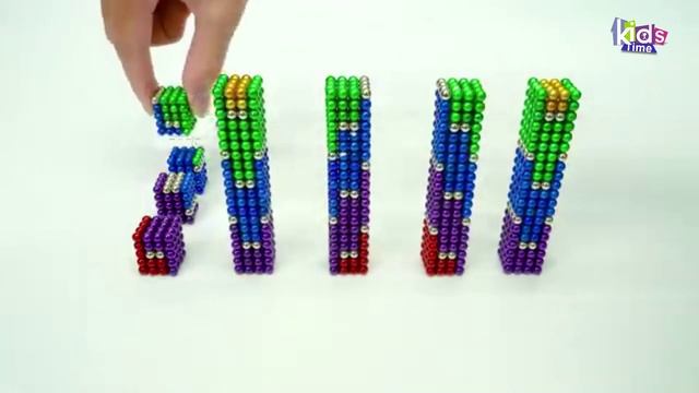 Магнитные шарики - Видео ASMR -Мини-дом с гигантской горкой в бассейн из магнитных шариков