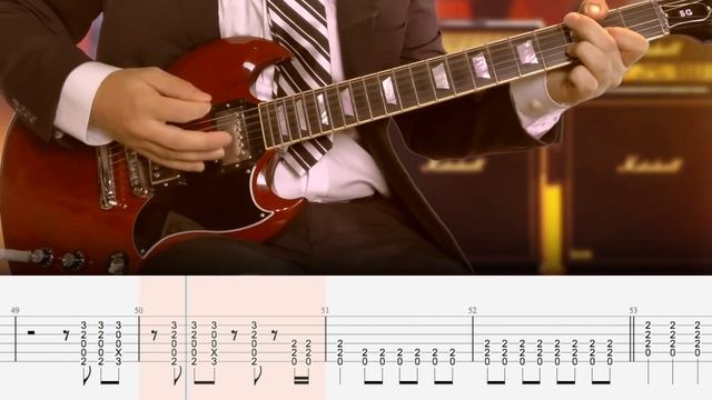 ACDC - Highway to Hell - Guitar Tab Lesson Cover Tutorial