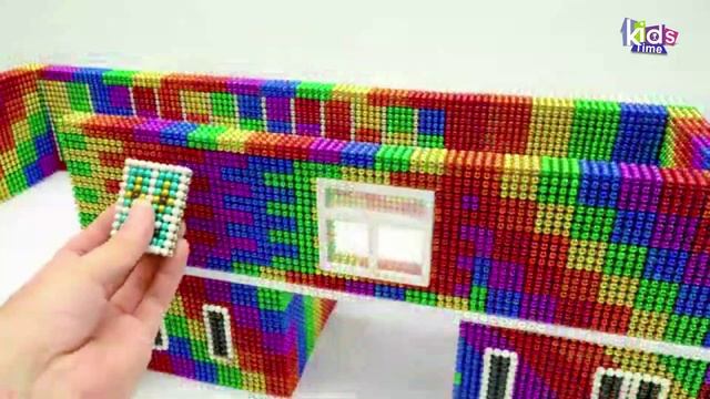 Магнитные шарики - ASMR - Как построить дом викингов из магнитных шариков