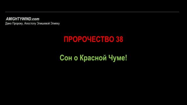 Пророчество 38. Пророчество 38. Сон о Красной Чуме!