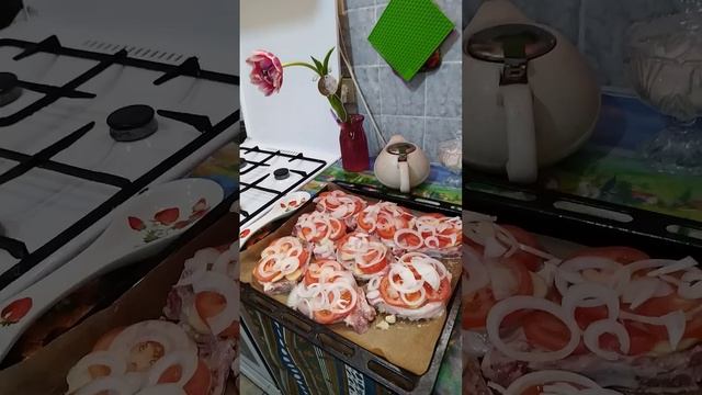 Готовлю мясо 🥩 по французски🧀🍅🧅