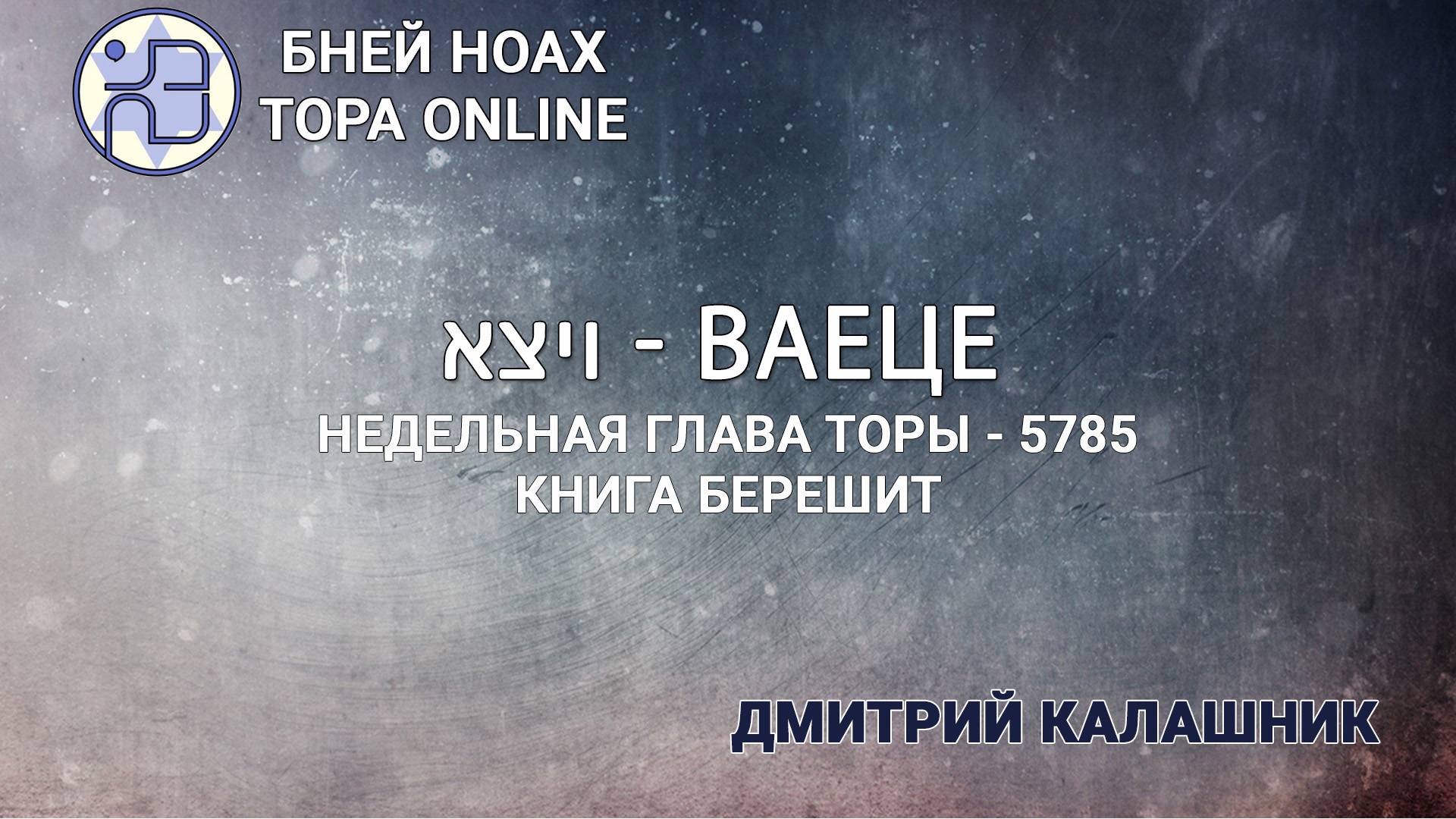 Недельная глава Торы - Парашат а-шавуа - "ВАЕЦЕ" 5785/2024. Дмитрий Калашник