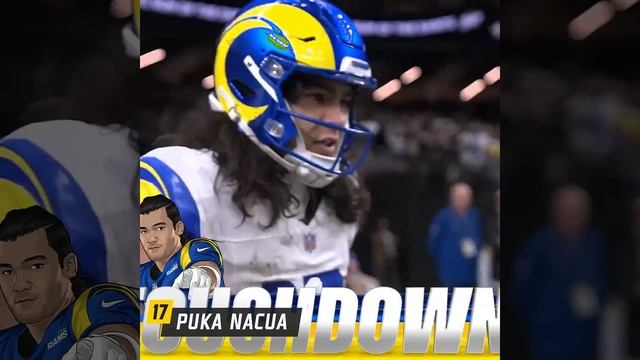 Puka Nacua catches for a 7-yard Touchdown vs. New Orleans Saints