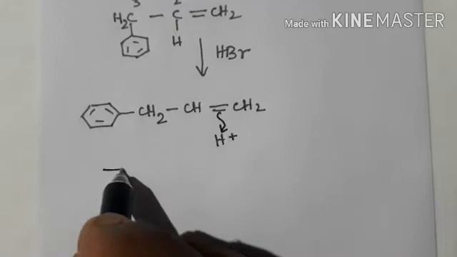 HBr addition to alkene