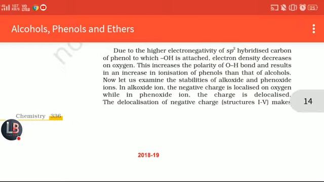 "Alcohols, Phenols And Ethers" Reading Chemistry