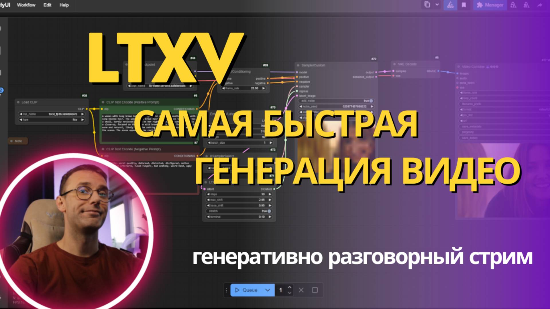 LTXV - развлекаемся с локальной генерацией видео. Разговорно-генеративный стрим #нейросети #стрим