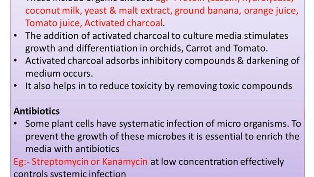 Nutritional requirements of plant tissue culture