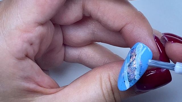 Эффект «мрамор» на ногтях акварельными каплями. Девочки, у вас всё получится!