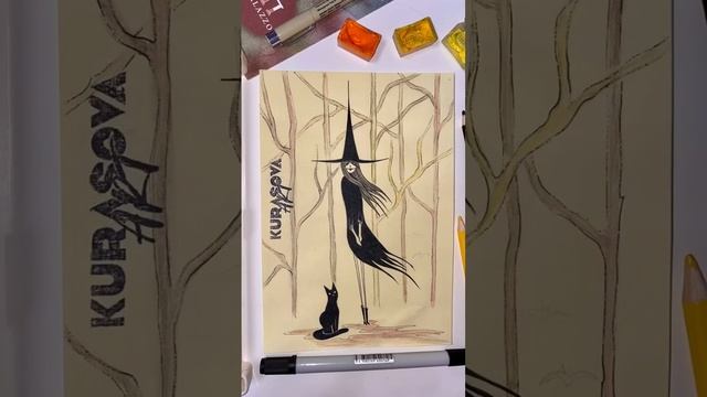 Halloween  Art Halloween  Скетч карандашом. Карандашный рисунок . Иллюстрация на Хеллоуин